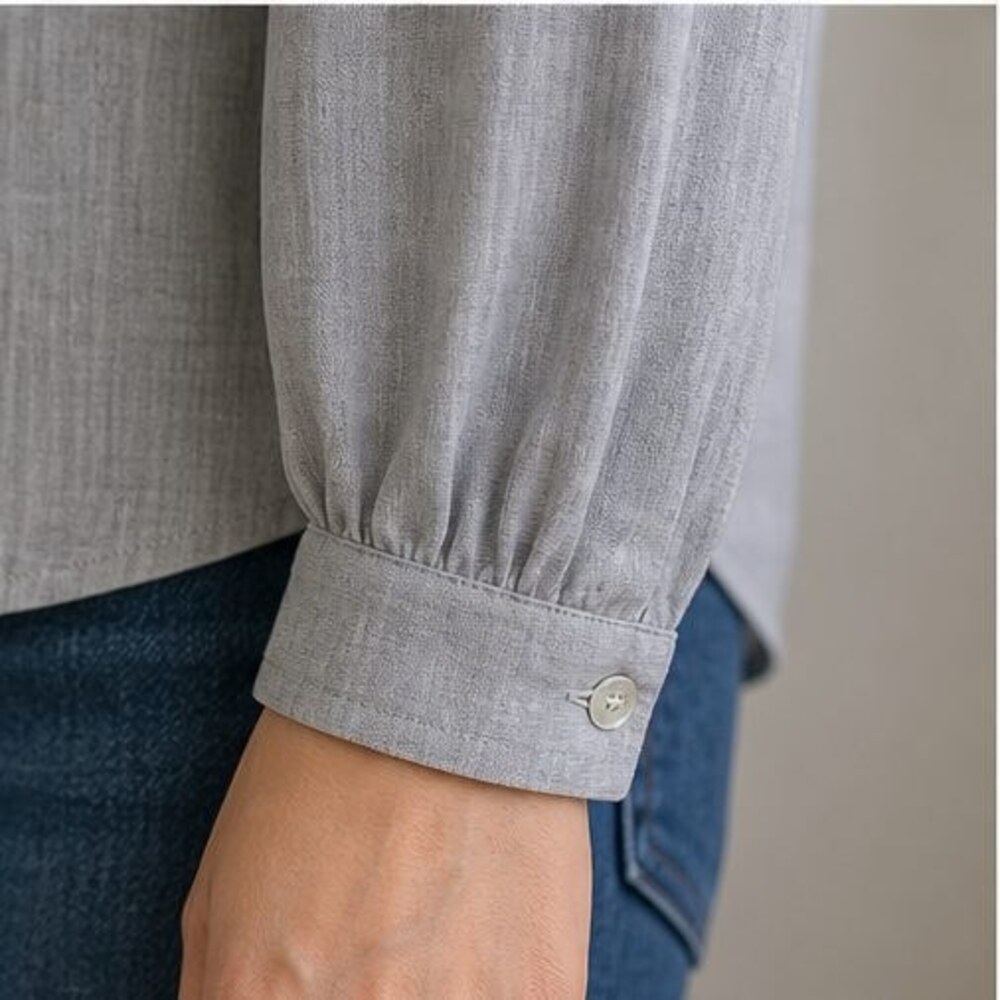 Gray V Neck Top - Picture 5 of 6